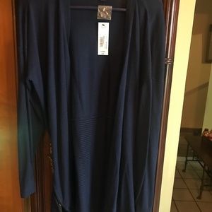 Worthington Women's XL Navy Blue Long Cardigan Sweater NWT